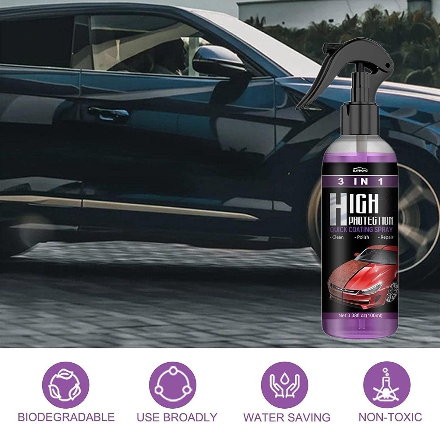 Hydrophobic Polish Nano Coating Agent Car Scratch Spray Cars (Pack of 2)