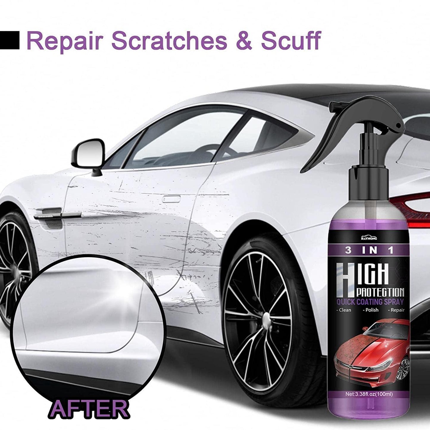 Hydrophobic Polish Nano Coating Agent Car Scratch Spray Cars (Pack of 2)